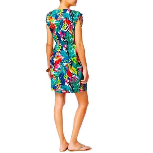 Lauren Ralph Lauren Rainforest Tropical Farrah Swimsuit Cover Up Dress SZ M - Picture 4 of 11